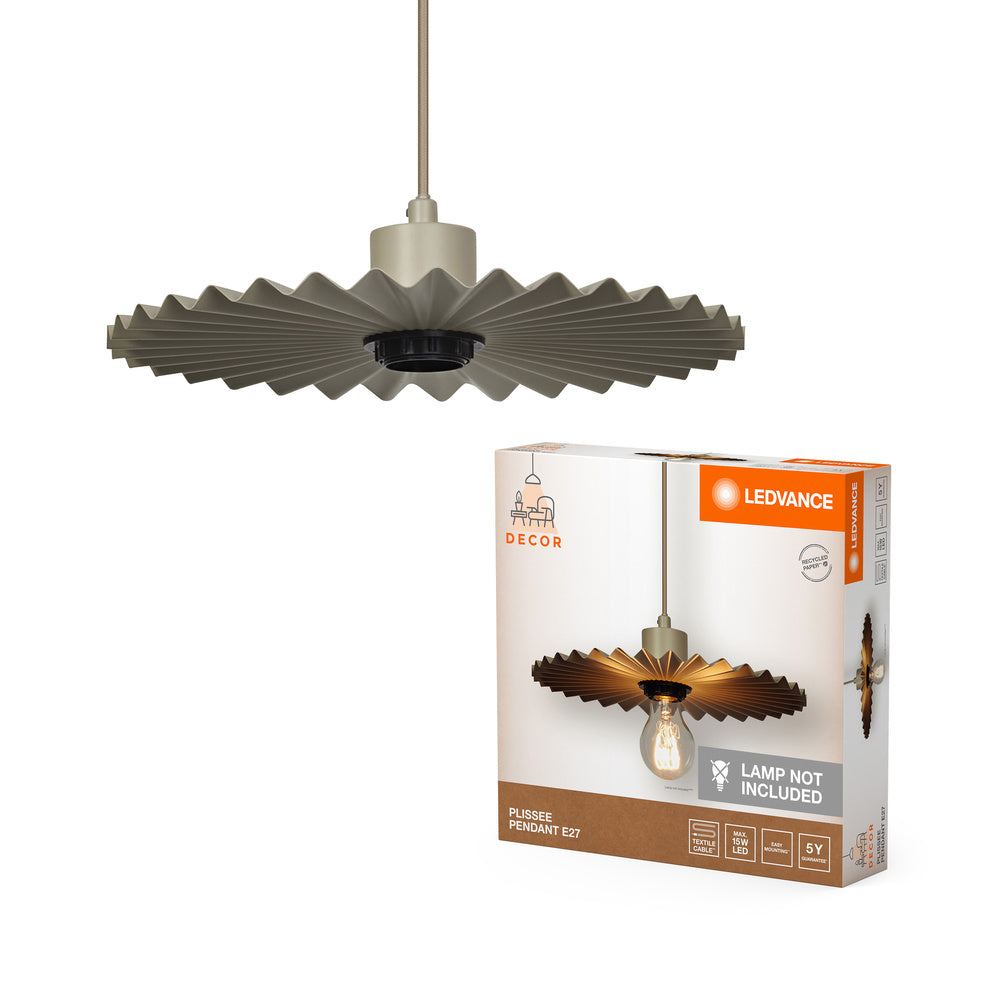 LEDVANCE DECOR Plisse Pendant E27 Lampadario Beige