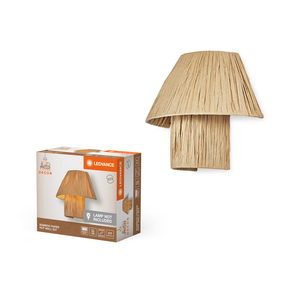 LEDVANCE DECOR Bamboo Paper Wall Lampada da parete Marrone, E27, 280mm