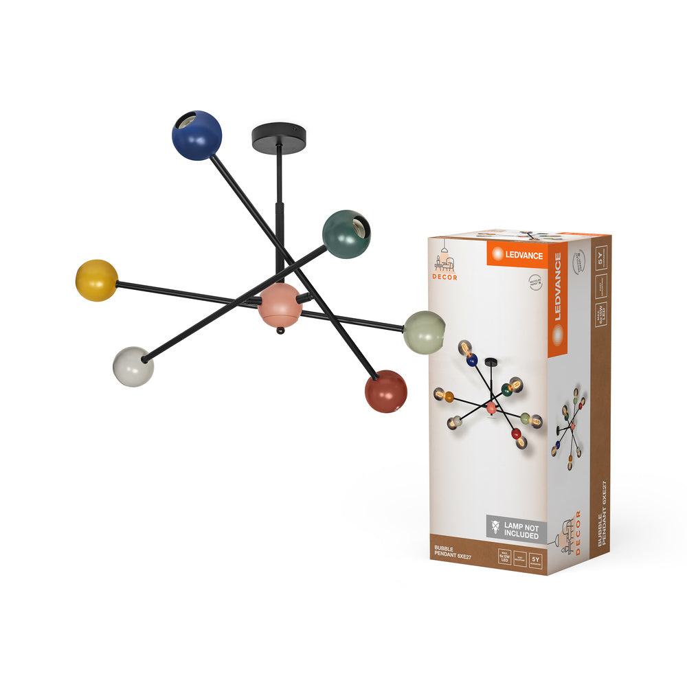 LEDVANCE DECOR Bubble Pendant Ceiling Lampada da soffitto, 6-flammig, E27, Multicolore