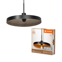 LEDVANCE DECOR Plate Pendant E27 Lampadario Black Wood