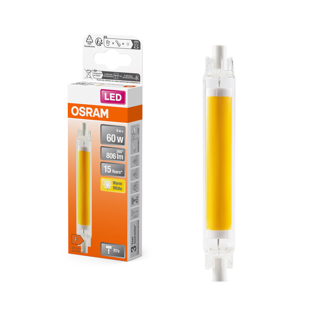 Lampada OSRAM LED Slim Line, 8W, 806lm, Multicolor, R7s, 2700K