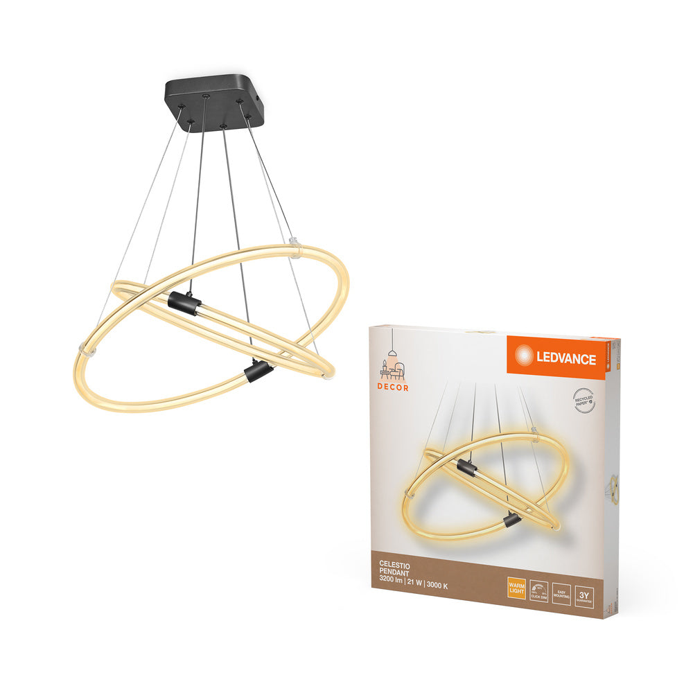 LEDVANCE DECOR Celestio Lampada a sospensione, 21W, 3000K, 2400lm, Bianco caldo, Click DIM