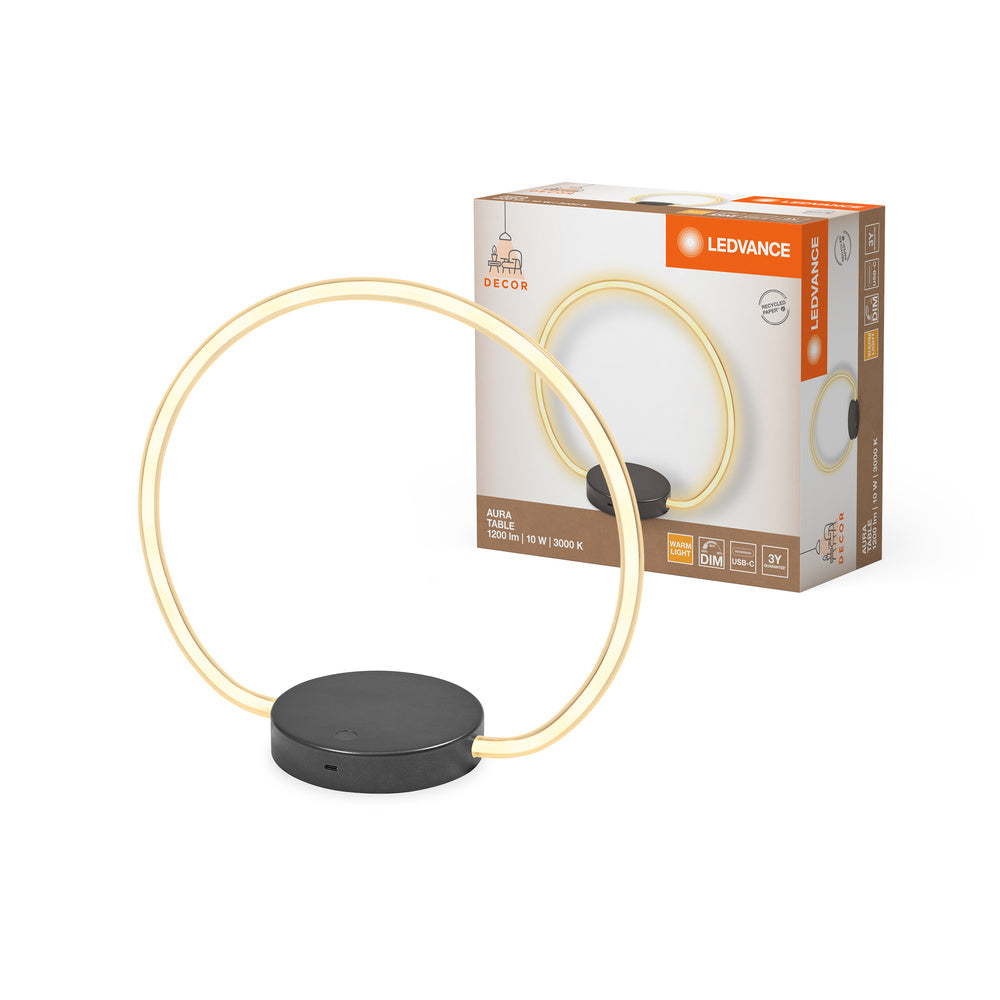 Lampada LEDVANCE DECOR Aura tavolo 10W, 3000K, 1200lm, Touch DIM USB