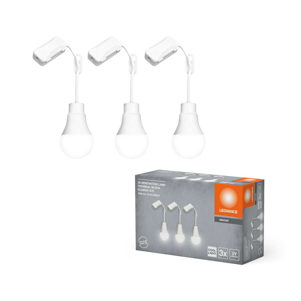 LEDVANCE RENOVATION LAMPS mit Anschlussklemme, 10W, 4000K, 1055lm, 3er Pack