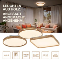 OSRAM ORBIS Woodburry Deckenleuchte dimmbar Click-DIM 16W 300mm Holz