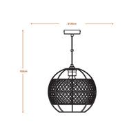 LEDVANCE DECOR Cage Globe Pendant Lampadario, Nero/Marrone, E27