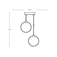 LEDVANCE DECOR Circle Pendelleuchte, 2 Pendel, 14W, Click CCT Black