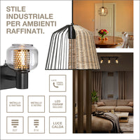 LEDVANCE DECOR Cage Globe Pendant Lampadario, Nero/Marrone, E27