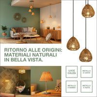 LEDVANCE DECOR Bamboo Paper Hut Pendant Lampadario 400 E27 Marrone