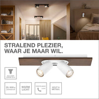 OSRAM DECOR SPOT MERCURY lampada da soffitto, 2 x 3,4W, effetto legno, bianco