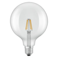 OSRAM lampadine LED, forma classica a globo, sostituzione 40 watt, E27, G125, 2700 kelvin, bianco caldo, vetro trasparente, confezione singola