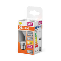OSRAM Lampada LED Retrofit CLASSIC P DIM 4.8W 827 Opalino B22d, 470 lm, 2700 K, Bianco caldo