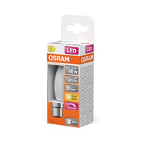 OSRAM Lampada LED Retrofit CLASSIC B DIM 4.8W 82 Opalino B22d, 470 lm, 2700 K, Bianco caldo