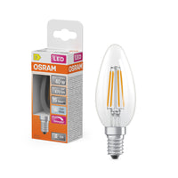 OSRAM Retrofit Classic B LED Lampada forma candela opaca dimmerabile (ex 40W) 5W / 4000K Bianco freddo E14