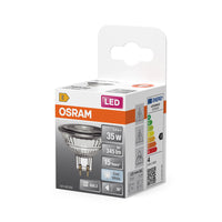 OSRAM LED STAR MR16 12V lampadina riflettore LED con attacco GU5.3, bianco freddo (4000K), spot in vetro, 3,80W, sostituto per lampadina riflettore da 35W