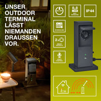 LEDVANCE SMART+ Terminale Esterno WiFi UE con RIPETITORE e 2 PRESE SMART