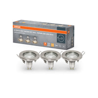 OSRAM LED SPOT SET INCASSO GU10 3x2.6W GU10 Nichel spazzolato, 230 lm, 2700 K, Bianco caldo, confezione da 3