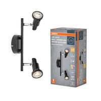 OSRAM FARETTO LED GU10 Lampada da soffitto 2 x 3,4W, 460lm, nero