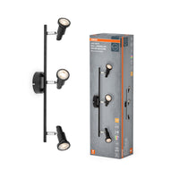 OSRAM FARETTO LED GU10 Lampada da soffitto 3 x 3,4W, 690lm, nero