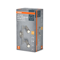 OSRAM LED SPOT ARGENTO SPAZZOLATO GU10 2 x 2.6W, 460 lm, 2700 K, Bianco caldo