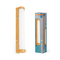 OSRAM ORBIS Tube Badezimmer Spiegel-/Wandleuchte Frost-Glas 9W 40cm Holzdekor