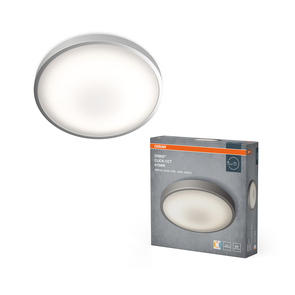 OSRAM ORBIS® Plafoniera CCT / DIM Click-CCT 410mm 24W, 1800 lm, 2700 K / 4000 K / 6500 K, Bianco caldo|Bianco freddo|Luce diurna fredda