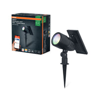 OSRAM SMART+ giardino Bluetooth solare RGB spot paletto da giardino, nero