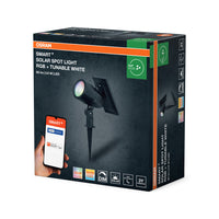 OSRAM SMART+ giardino Bluetooth solare RGB spot paletto da giardino, nero