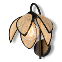 OSRAM DECOR Rattan Lotus Wandleuchte E27 Braun