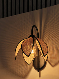 OSRAM DECOR Rattan Lotus Wandleuchte E27 Braun