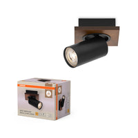 OSRAM DECOR SPOT MERCURY lampada da soffitto, 1 x 3,4W, effetto legno, nero