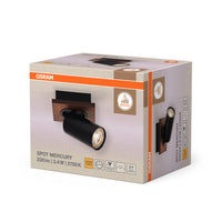 OSRAM DECOR SPOT MERCURY lampada da soffitto, 1 x 3,4W, effetto legno, nero
