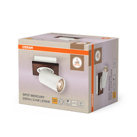 OSRAM DECOR SPOT MERCURY lampada da soffitto, 1 x 3,4W, effetto legno, bianco