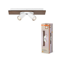 OSRAM DECOR SPOT MERCURY lampada da soffitto, 2 x 3,4W, effetto legno, bianco