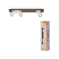 OSRAM DECOR SPOT MERCURY lampada da soffitto, 3 x 3,4W, effetto legno, bianco