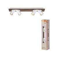 OSRAM DECOR SPOT MERCURY lampada da soffitto, 4 x 3,4W, effetto legno, bianco