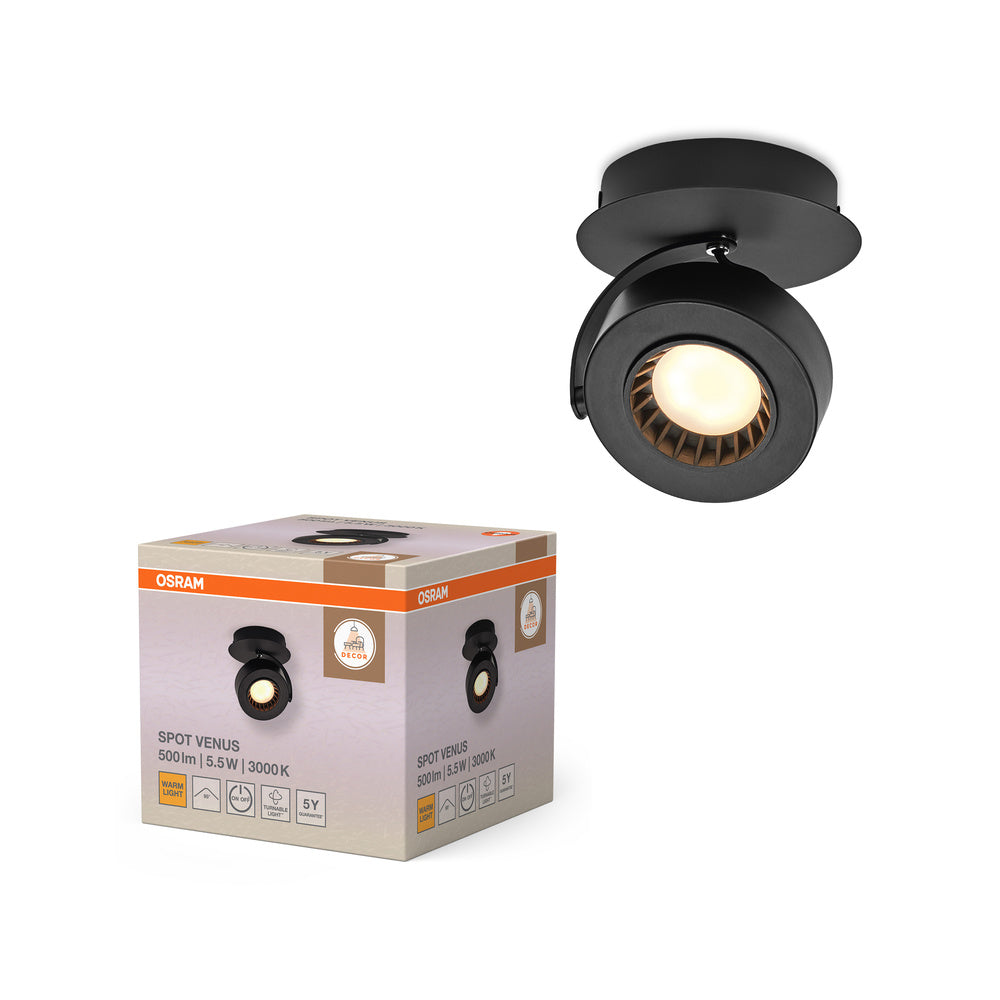 OSRAM DECOR SPOT VENUS Applique, 5,5W, 210lm, nero
