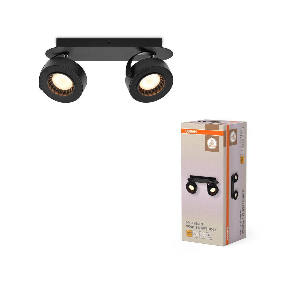 OSRAM DECOR SPOT VENUS lampada da soffitto, 10,5W, 450lm, nero