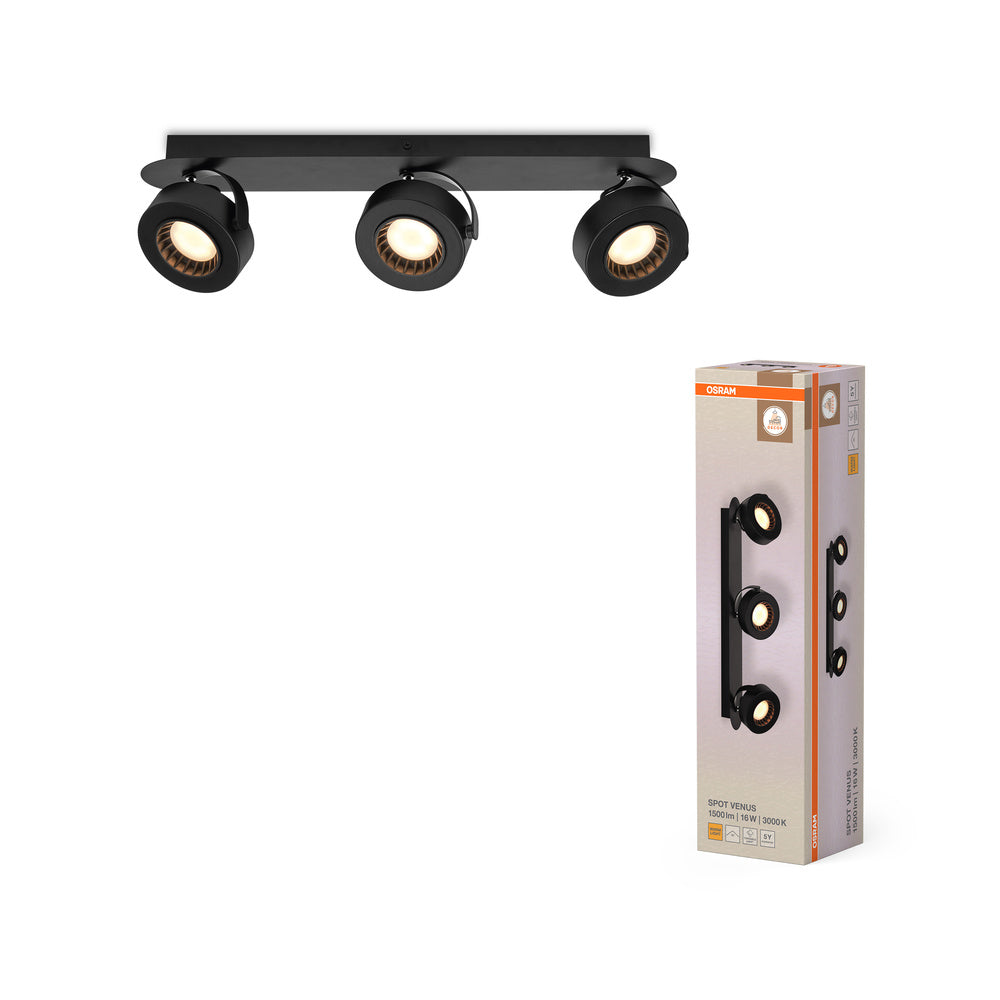 OSRAM DECOR SPOT VENUS lampada da soffitto, 16W, 650lm, nero