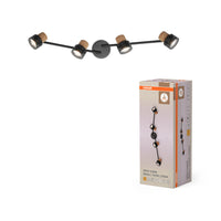 OSRAM DECOR SPOT CORK lampada da soffitto, 4 x 3,4W, 920lm, nero