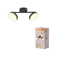 OSRAM DECOR Spot Moon lampada da soffitto nera, 2 faretti, 10.5W