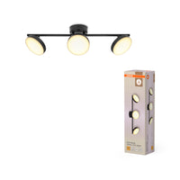 OSRAM DECOR Spot Moon lampada da soffitto nera, 3 faretti, 16W
