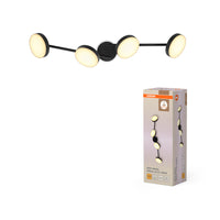 OSRAM DECOR Spot Moon lampada da soffitto nera, 4 faretti, 21W