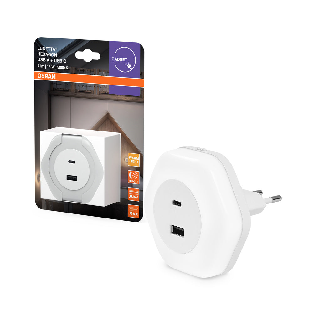 OSRAM LUNETTA HEXAGON Luce notturna per presa, 5W, 5lm