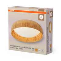 OSRAM DECOR Lampada a soffitto in carta di bambù marrone, 500mm, 28W