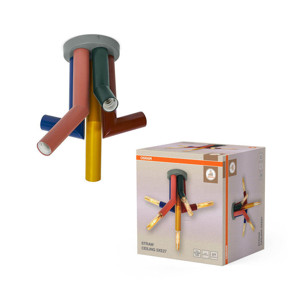 OSRAM DECOR Lampada da soffitto Straw, 5 fiamme, E27, Multicolore
