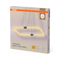 OSRAM DECOR Tetragon Lampada a sospensione, 18W, 3000K, 2000lm, Bianco caldo, Click DIM