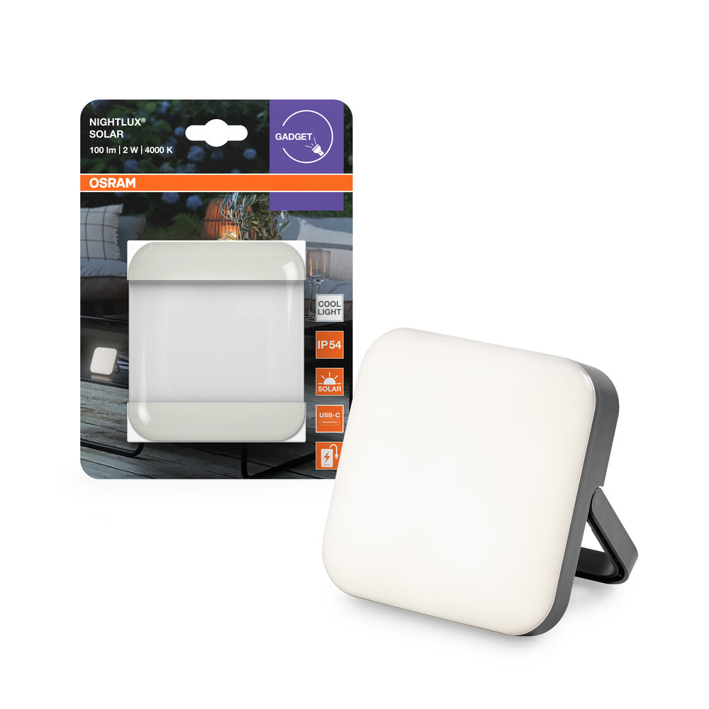 OSRAM NIGHTLUX SOLAR Mobile Außenleuchte Dimmbar USB Grau