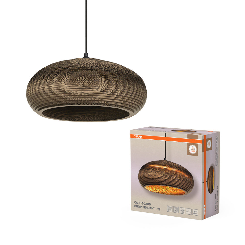 OSRAM DECOR Lampada a sospensione Decor Cardboard Drop marrone, E27