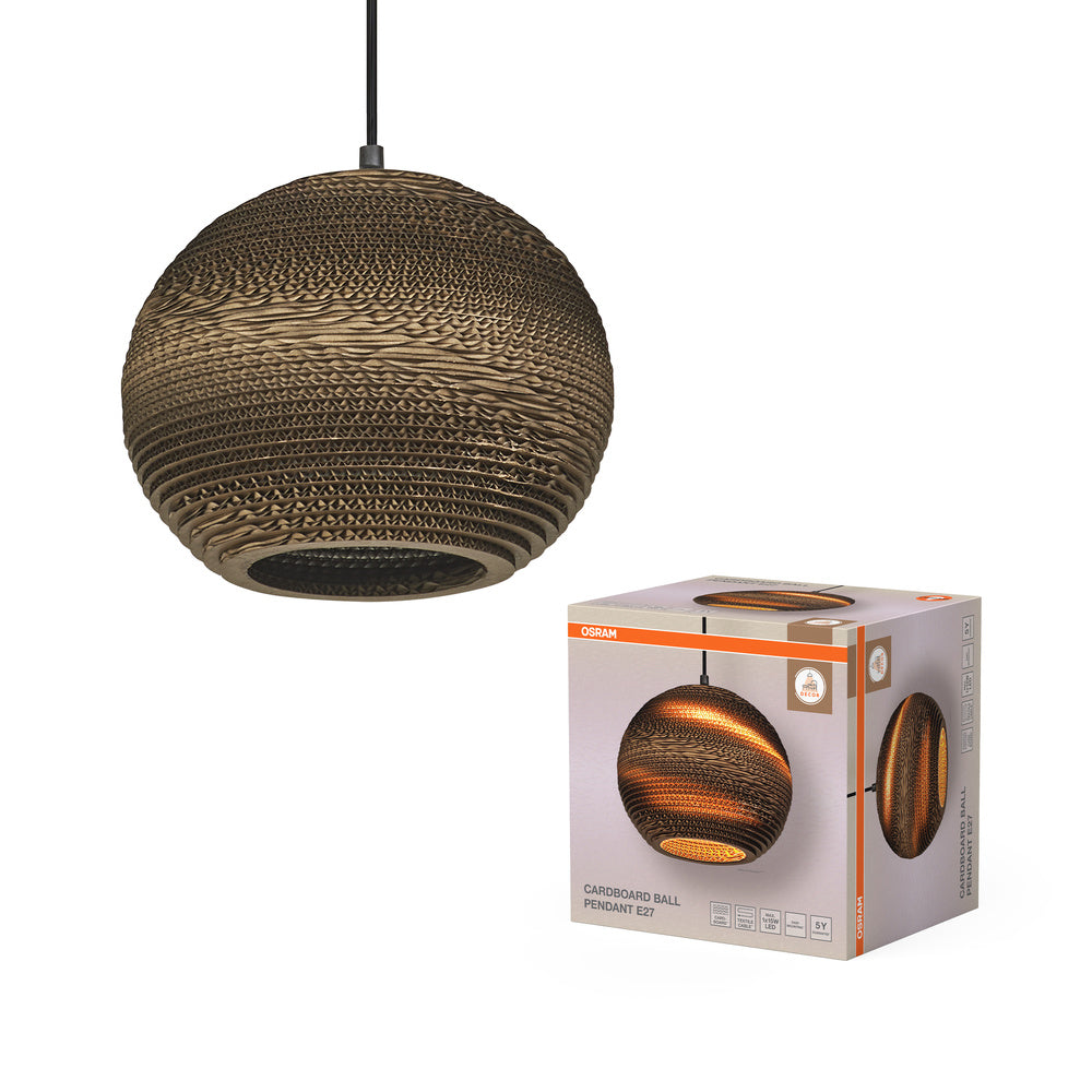 OSRAM DECOR Lampada a sospensione Decor Palla di cartone marrone, E27